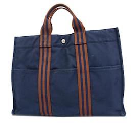 Hermès-Hermès cabas-Bleu Marine