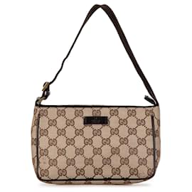 Gucci-Gucci Brown GG Canvas Handbag-Brown,Light brown