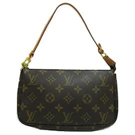 Louis Vuitton-Louis Vuitton Marrom Monograma Pochette Accessoires-Marrom