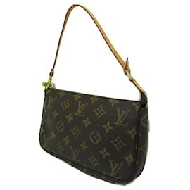 Louis Vuitton-Louis Vuitton Marrom Monograma Pochette Accessoires-Marrom