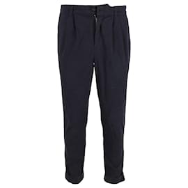 Autre Marque-Mr P. Regular Fit Pleated Trousers in Black Cotton-Black