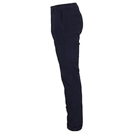 Autre Marque-Mr P. Straight Leg Trousers in Navy Blue Cotton-Navy blue