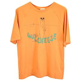 Gucci-Gucci Kids' Boys' Guccheese Monster Print T-Shirt in Orange Cotton-Orange