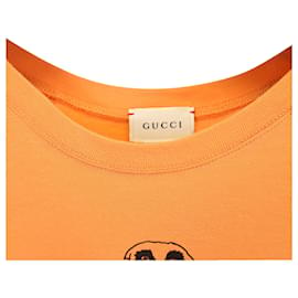 Gucci-Gucci Kids' Boys' Guccheese Monster Print T-Shirt in Orange Cotton-Orange