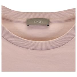 Dior-Dior x Kaws Men's Logo Bee Print T-shirt in Pastel Pink Cotton -Other