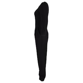 Chloé-See by Chloé Long Sleeve Jumpsuit in Black Wool-Black