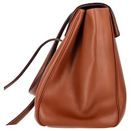 Céline-Celine Soft 16 Smooth Large Bag in Tan Calfskin Leather-Brown,Beige