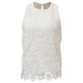 Maje-Maje Lidony Floral Lace Top in White Polyester-White