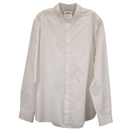 Camicia Valentino Garavani a Maniche Lunghe con Borchie sul Colletto in Cotone Bianco Bianco