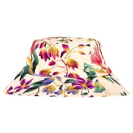Zimmermann-Bucket-Hat mit Blumenmuster aus cremefarbenem Leinen  Andere