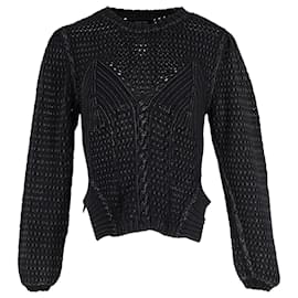 Rachel Comey-Rachel Comey Emes Cable Knit Sweater in Black Cotton-Black
