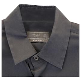 Prada-Prada Button-down Shirt in Black Cotton-Black