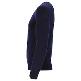 Saint Laurent-Saint Laurent Crew Neck Sweater in Navy Blue Wool-Blue,Navy blue