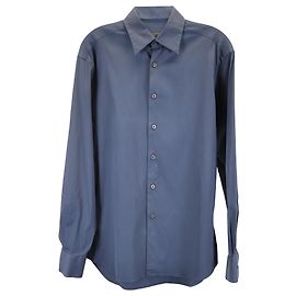 Camisa Prada com botões em algodão azul Azul