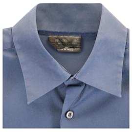 Prada-Prada Button-down Shirt in Blue Cotton-Blue