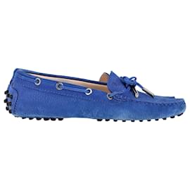 Tod's-Tod's Gommino Loafers in Blue Suede	-Blue