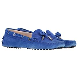 Tod's-Tod's Gommino Loafers in Blue Suede	-Blue