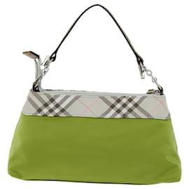 Burberry-BURBERRY Nova Check Accessory Pouch Nylon Beige Green Auth hk1323-Beige,Green