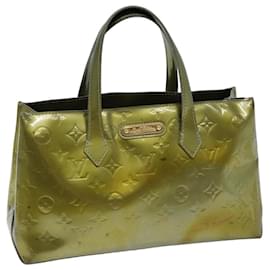 Louis Vuitton-Bolso LOUIS VUITTON Monogram Vernis Wilshire PM Gris Art Deco M91627 LV Auth 75527-Gris