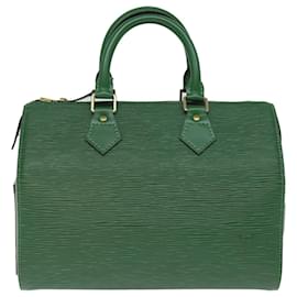 Louis Vuitton-Louis Vuitton Epi Speedy 25 Bolsa de Mão Verde Borneo M43014 Autenticação de LV 75194UMA-Outro