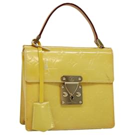 Louis Vuitton-Bolso LOUIS VUITTON Monogram Vernis Spring Street Amarillo lima M91068 EP de autenticación4194-Dorado