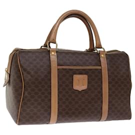 Céline-CELINE Sac Boston en Toile Macadam PVC Marron Auth 75235-Marron