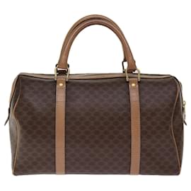 Céline-CELINE Sac Boston en Toile Macadam PVC Marron Auth 75235-Marron