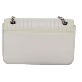 Prada-PRADA Chain Shoulder Bag Leather White Auth bs14567-White