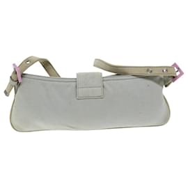 Fendi-FENDI Mamma Baguette Sac à bandoulière coton Gris Auth bs14545-Gris