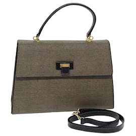 Fendi-FENDI Sac à main PVC 2façon Brown Auth 75564-Marron