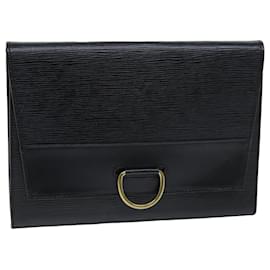 Louis Vuitton-LOUIS VUITTON Epi Jena Clutch Bag Black M52722 LV Auth bs14640-Black