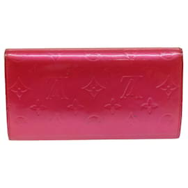 Louis Vuitton-LOUIS VUITTON Vernis Porte Tresol International Wallet Pink M91246 LV Auth 75577-Pink,Fuschia