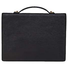 Louis Vuitton-LOUIS VUITTON Epi Porte Documentos Pasta Bandouliere Preto M54467 Auth th4935-Preto