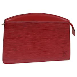Louis Vuitton-LOUIS VUITTON Epi Trousse Crete Pochette Rouge M48407 Auth LV 75731-Rouge