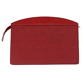 Louis Vuitton-LOUIS VUITTON Epi Trousse Crete Clutch Bag Red M48407 LV Auth 75731-Red
