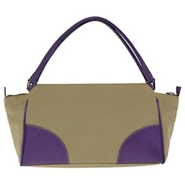 Prada-PRADA Hand Bag Canvas Purple Beige Auth bs14396-Beige,Purple