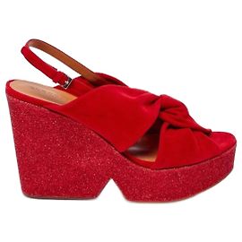 Wunderschöne rote Ledersandalen von Robert Clergerie "Dixiesv", brandneu. Rot