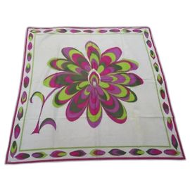 Pañuelo Emilio Pucci de algodón violeta y verde Multicolor