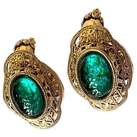 Autre Marque Zoe Coste Ohrringe Gold Grün Metall Golden Grün