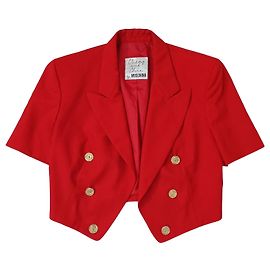 Moschino vintage jacket red with short sleeves,  Moschino Cheap and Chic Red