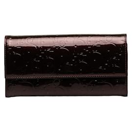 Dior-Dior Oblique Patent Leather Flap Wallet Leather Long Wallet in Good condition-Other