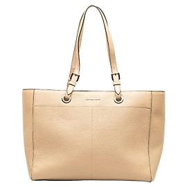 Bolsa tote de couro com logo Jet Set Travel da Michael Kors Bege