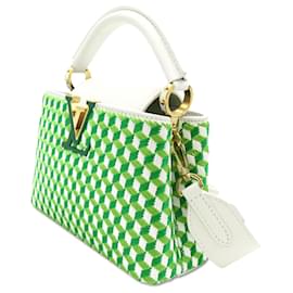 Louis Vuitton-Louis Vuitton Mini Capucines Taurillon Brodé Blanc-Blanc