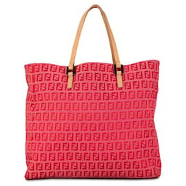 Fendi-Fendi Pink Zucchino Canvas Tote-Pink,Other