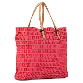 Fendi-Fendi Pink Zucchino Canvas Tote-Pink,Other