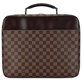 Louis Vuitton-Louis Vuitton Brown Damier Ebene Porte Ordinateur Sabana-Brown