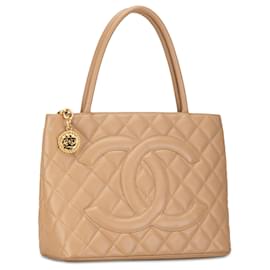 Chanel-Chanel Brown Caviar Medallion Tote-Brown,Other