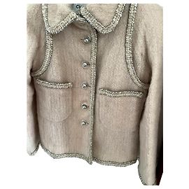 2017 CHANEL 2017 LESAGE Pink Mohair JACKET BLAZER 38 Pink