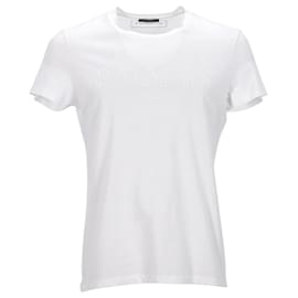 Balmain-Balmain Crew Neck T-Shirt in White Cotton-White,Cream