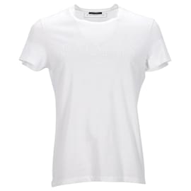 Balmain-T-shirt Balmain à col rond en coton blanc-Blanc,Écru